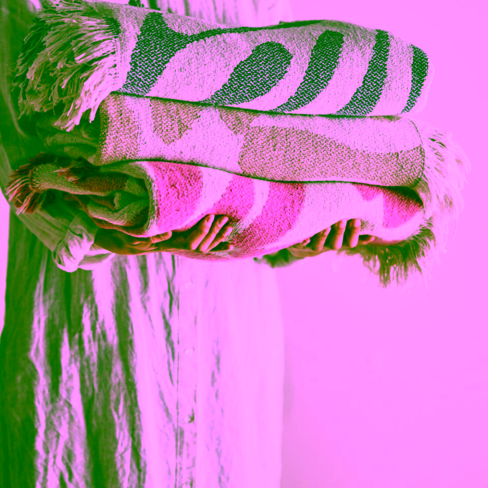 Bloomingville Alk bavlněný přehoz růžový