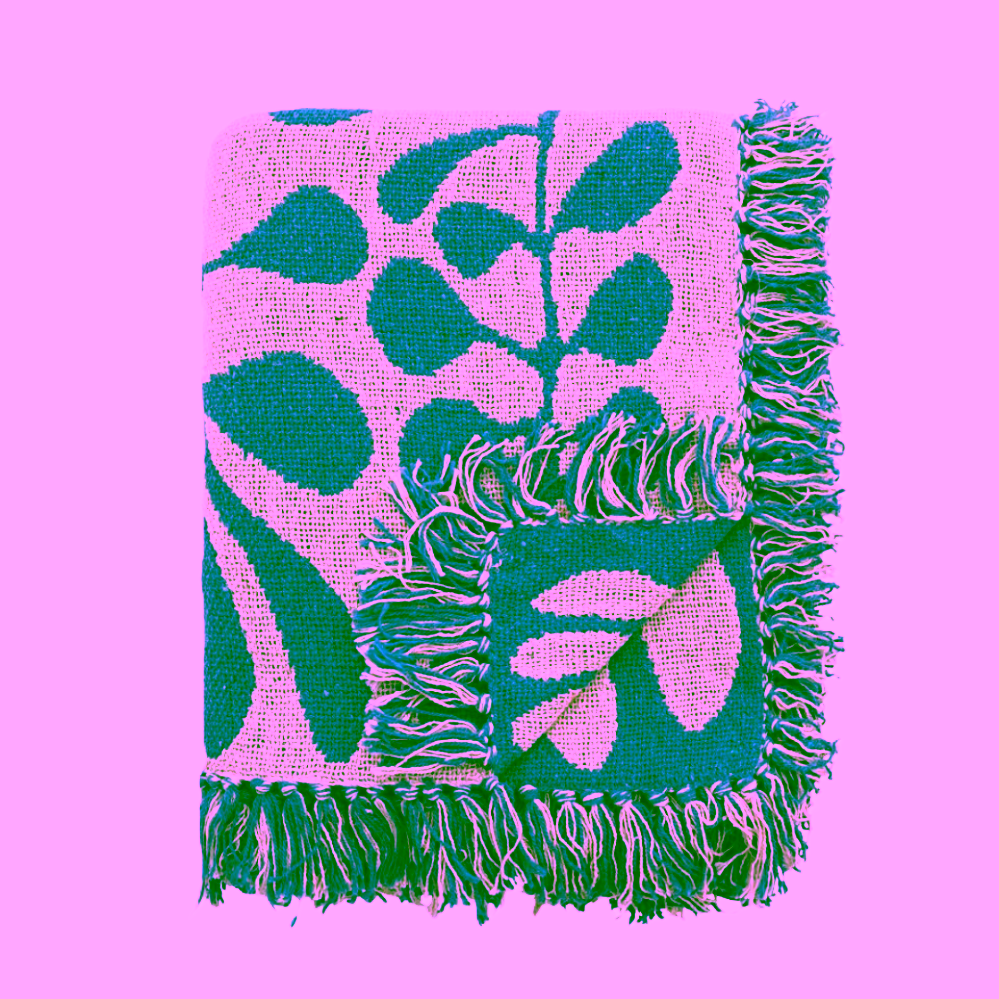 Bloomingville Nevine bavlněný přehoz modrý