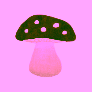 Bloomingville Vlněný koberec ve tvaru houby červený