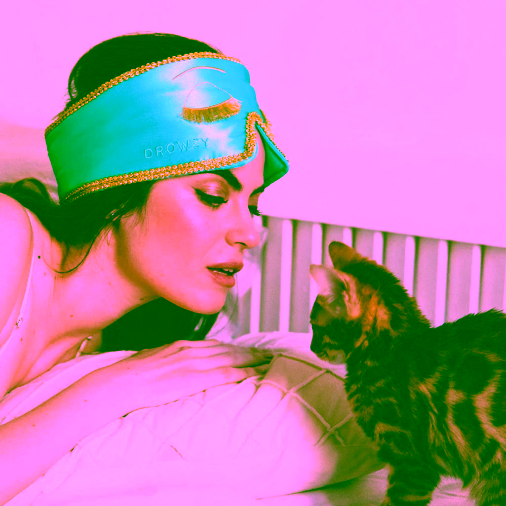 Drowsy Hedvábná maska na spaní Breakfast at Drowsy