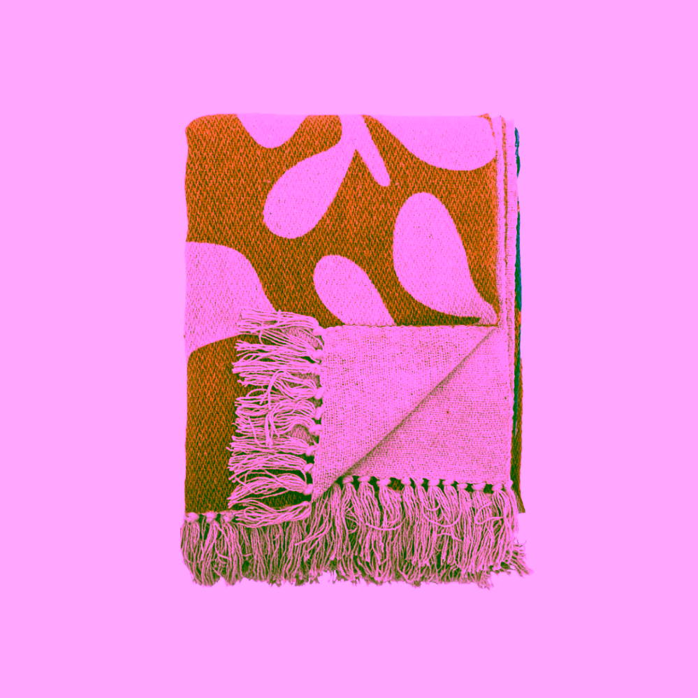 Bloomingville Atle bavlněný přehoz terakota