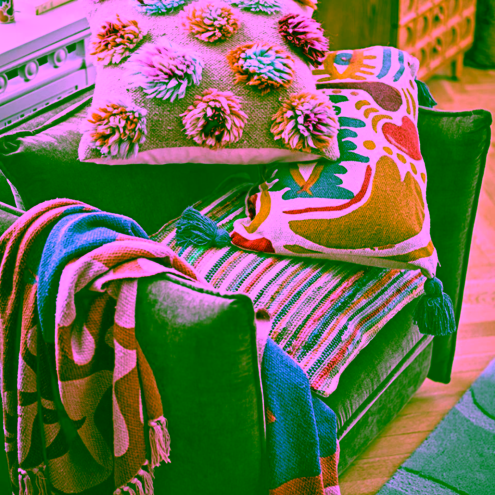 Bloomingville Atle bavlněný přehoz terakota