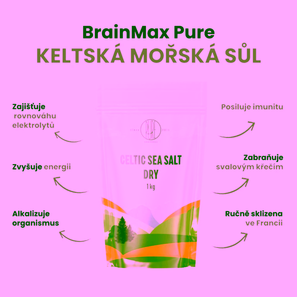 BrainMax Pure Celtic Sea Salt Dry Keltská mořská sůl suchá