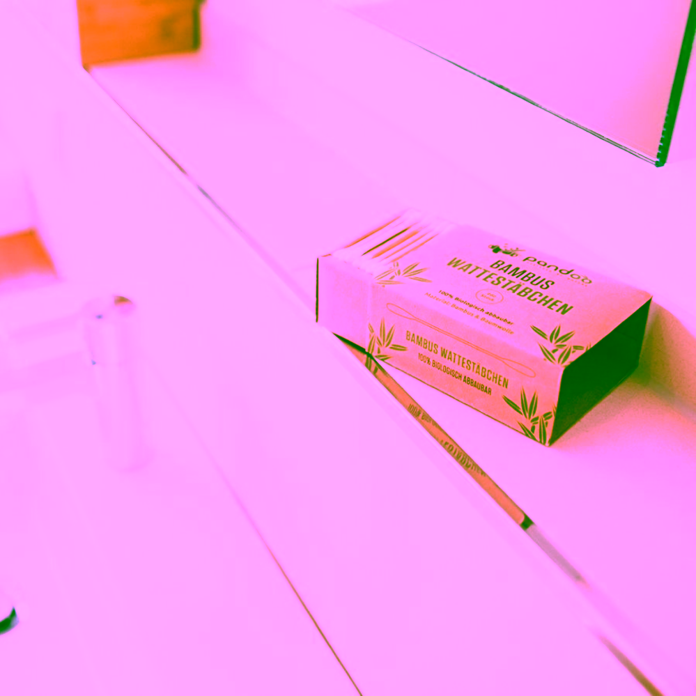 Pandoo Bambusové vatové tyčinky do uší s bio bavlnou 200 ks