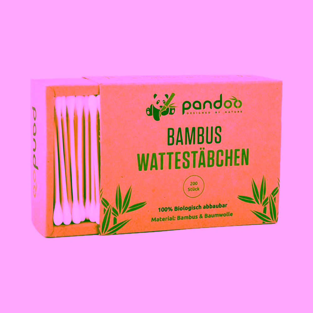 Pandoo Bambusové vatové tyčinky do uší s bio bavlnou 200 ks