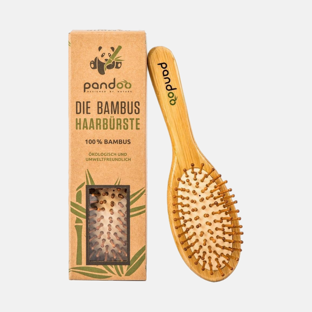 Pandoo Bambusový kartáč na vlasy s přírodními štětinami