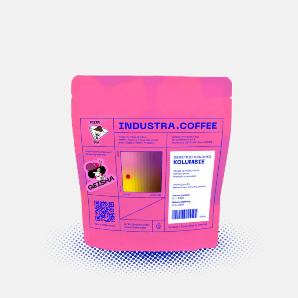 Industra Coffee Kolumbie Demetrio Sanchez na filtr