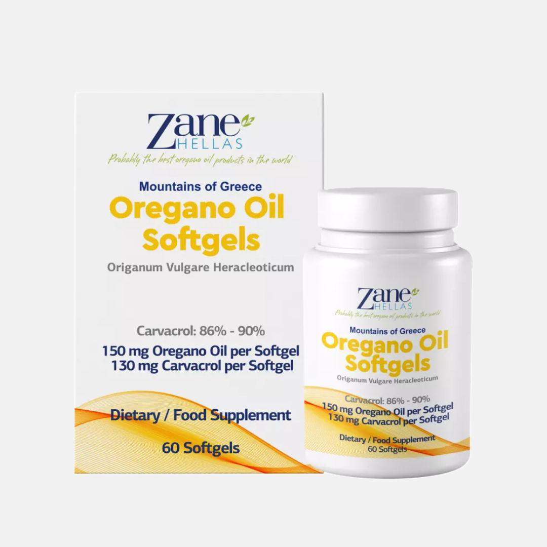 Zane Hellas ultra silný divoký oreganový olej 86-90 % Carvacrol v kapslích