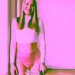 SAYU MODAL Růžové latte s lemem