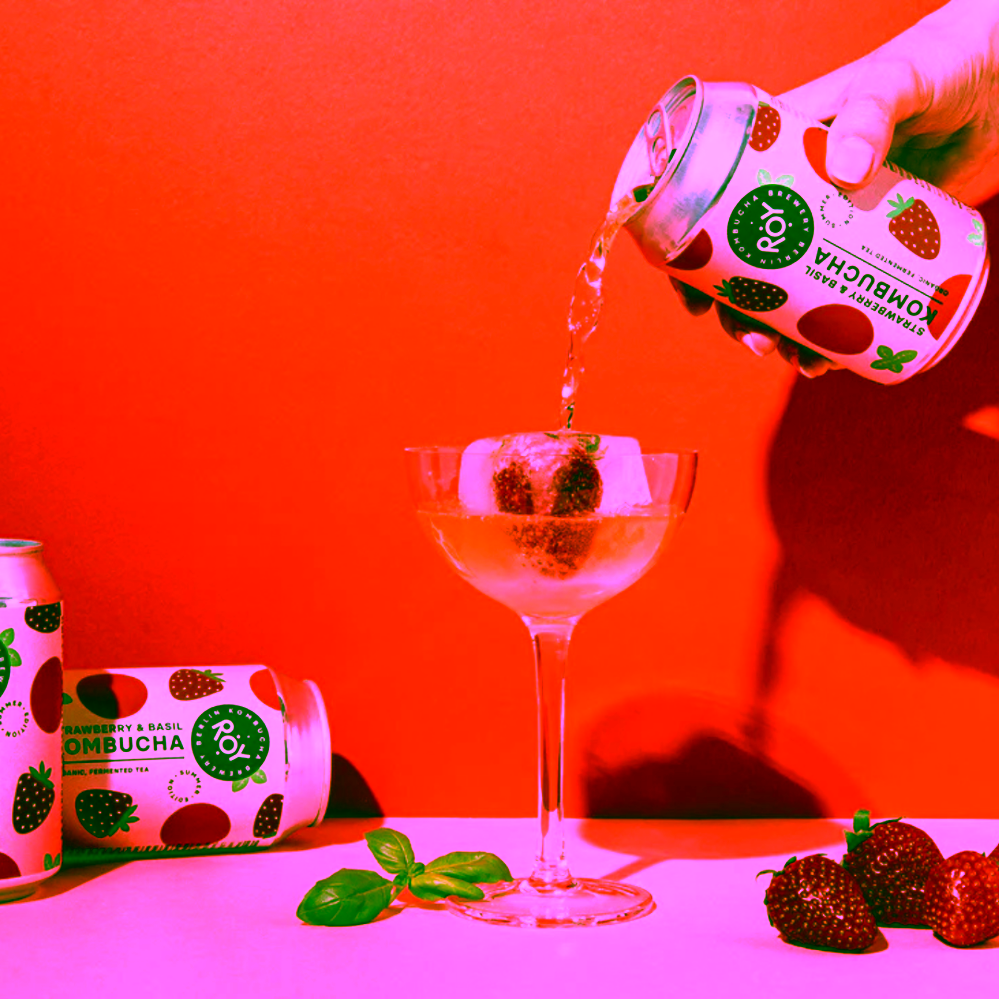 ROY Bio kombucha Jahoda & bazalka