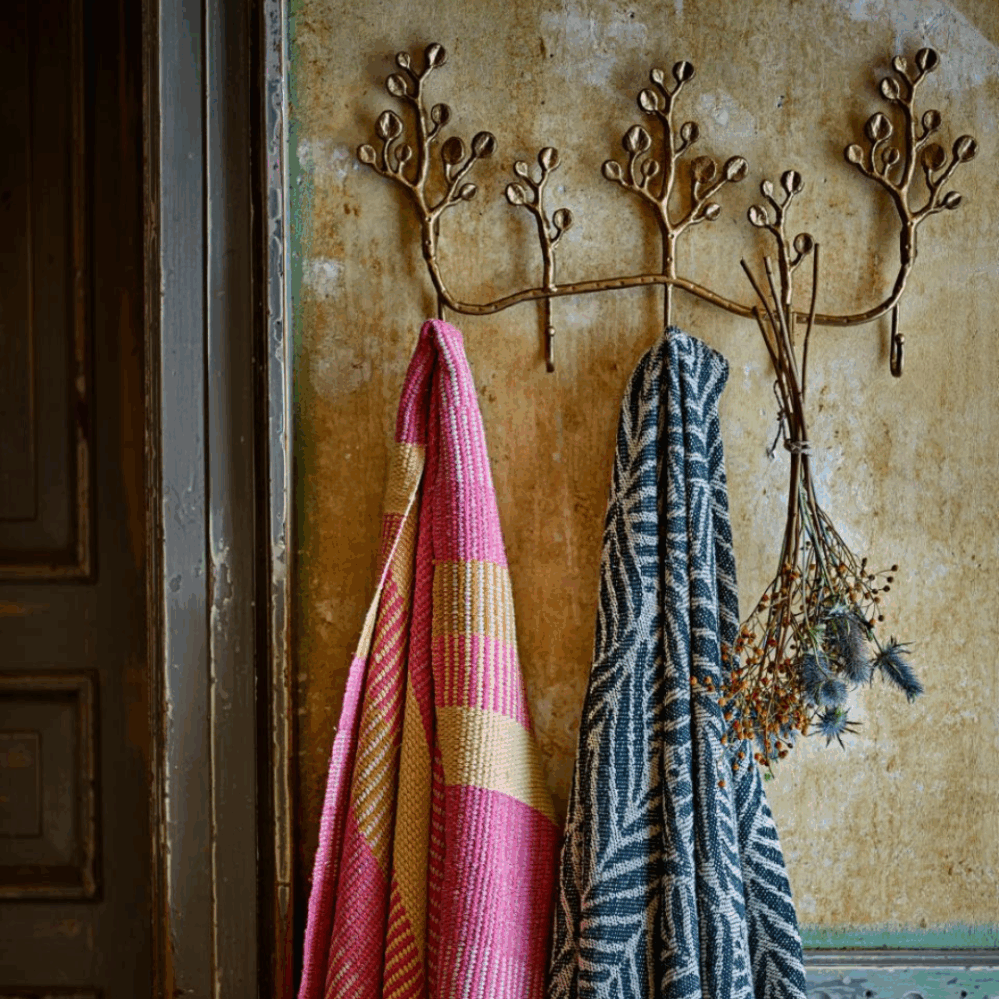 Bloomingville Isnel přehoz z recyklované bavlny růžový