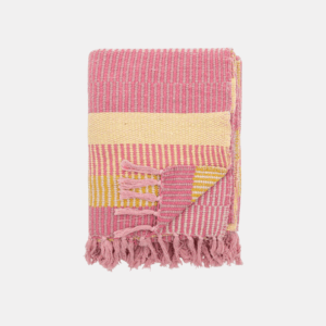 Bloomingville Isnel přehoz z recyklované bavlny růžový