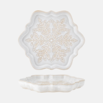 Bloomingville vločka zimní servírovací kameninový talíř bílý