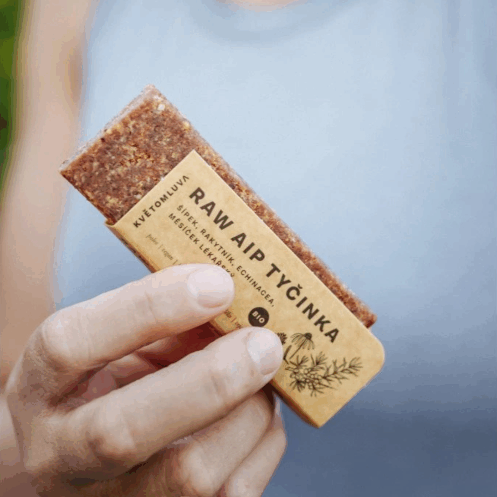 Květomluva BIO RAW AIP Tyčinka šípek, rakytník, echinacea a měsíček lékařský 55 g