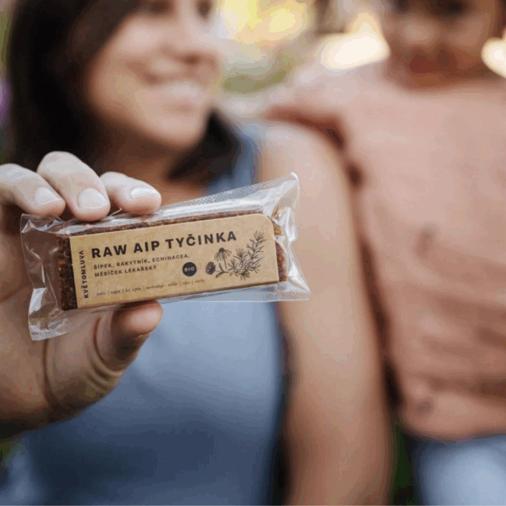 Květomluva BIO RAW AIP Tyčinka šípek, rakytník, echinacea a měsíček lékařský 55 g