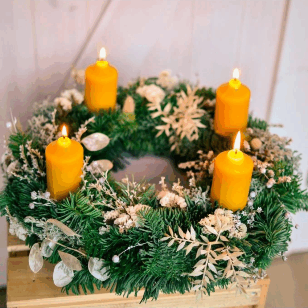 Rozvoněno Adventní čas sada včelích adventních svíček 4 ks