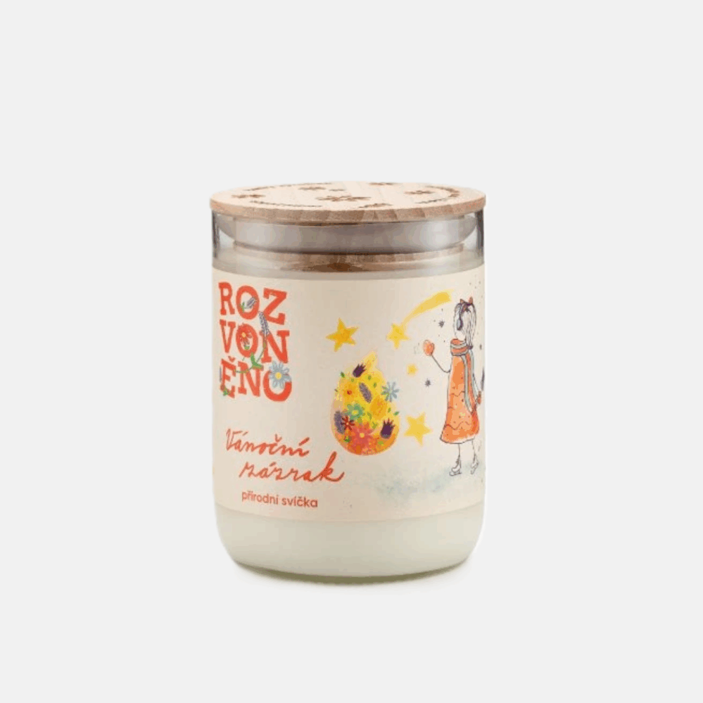 Rozvoněno Vánoční zázrak přírodní svíčka s hřebíčkem, skořicí, badyánem a anýzem 300 ml