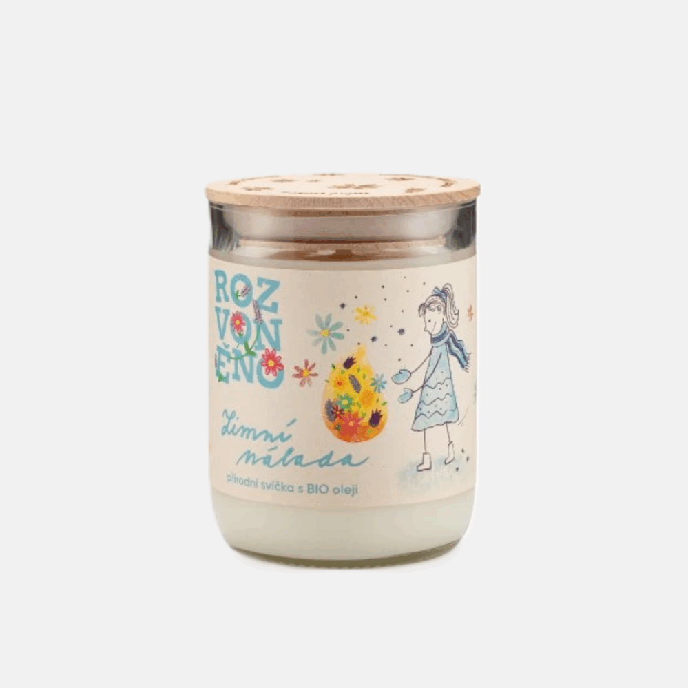 Rozvoněno Zimní nálada přírodní svíčka s pomerančem, hřebíčkem a skořicí 300 ml