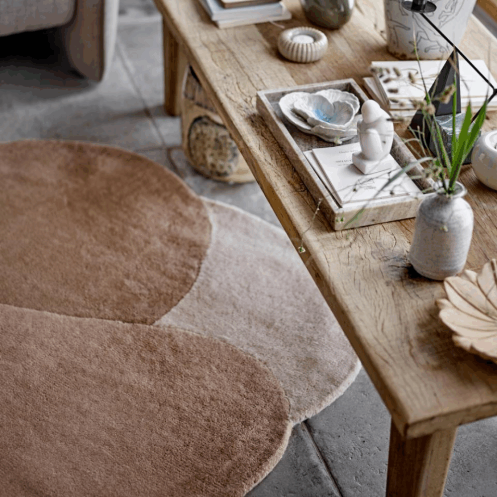 Bloomingville Denton vlněný koberec hnědý