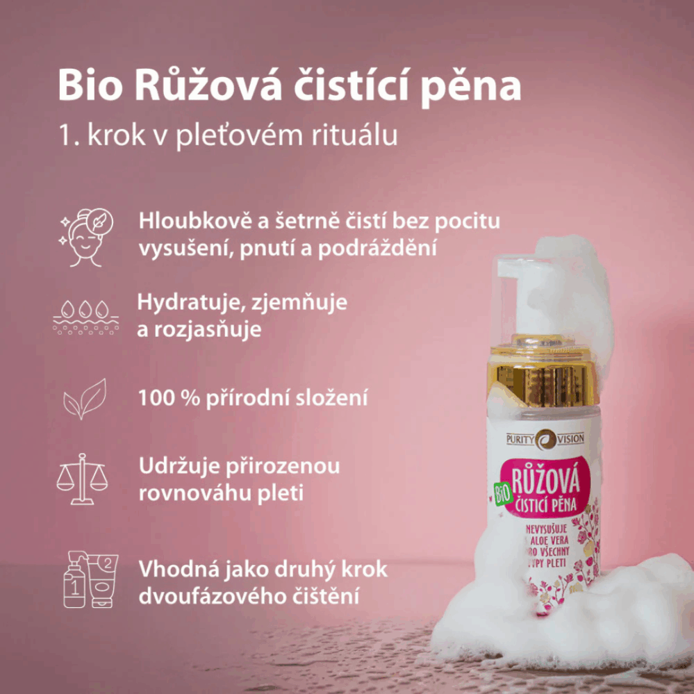Purity Vision Bio Růžová čistící pěna 90 ml