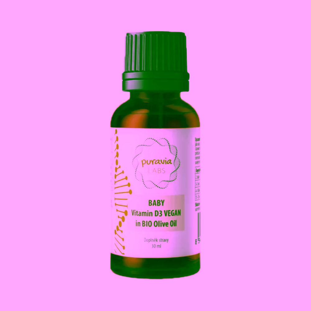 Puravia Labs Vitamin D3 Vegan pro děti v bio olivovém oleji