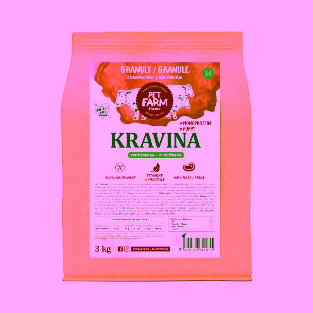 Pet Farm Family Kravina Granule pro štěňátka