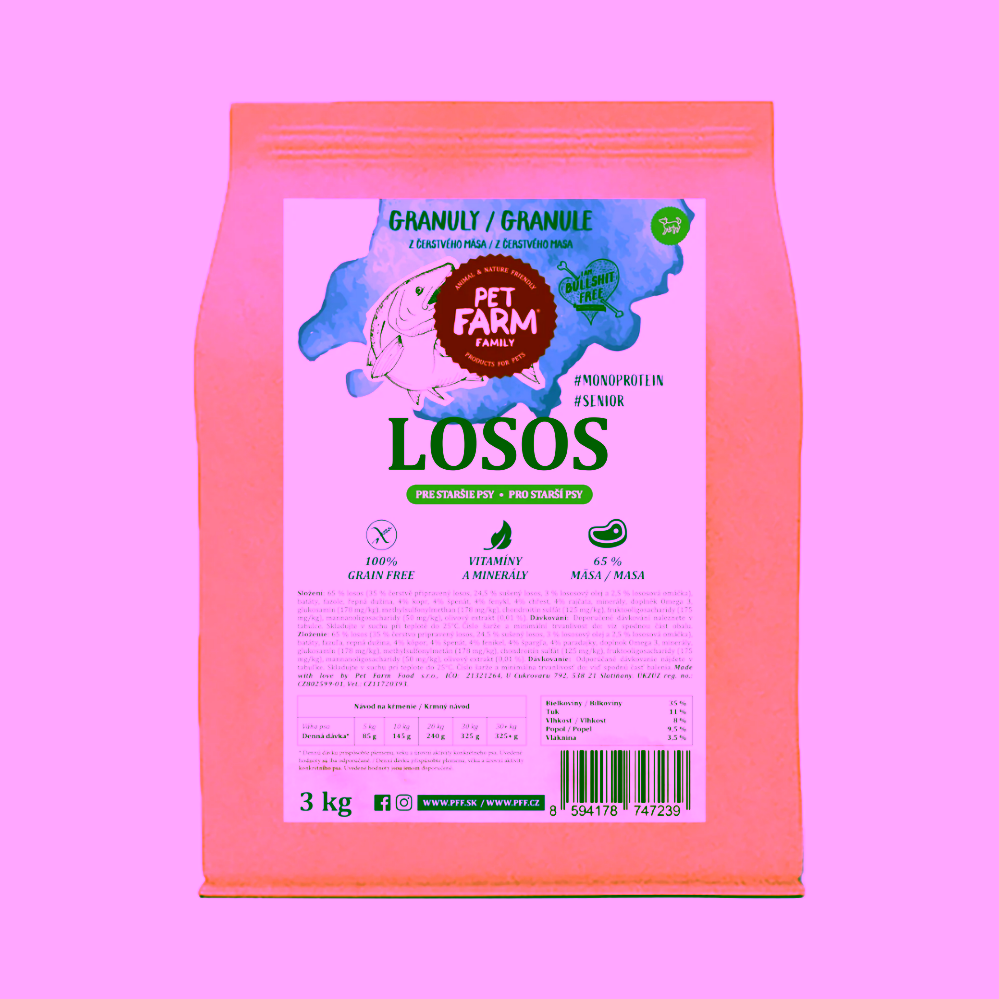 Pet Farm Family Losos Granule pro starší psy