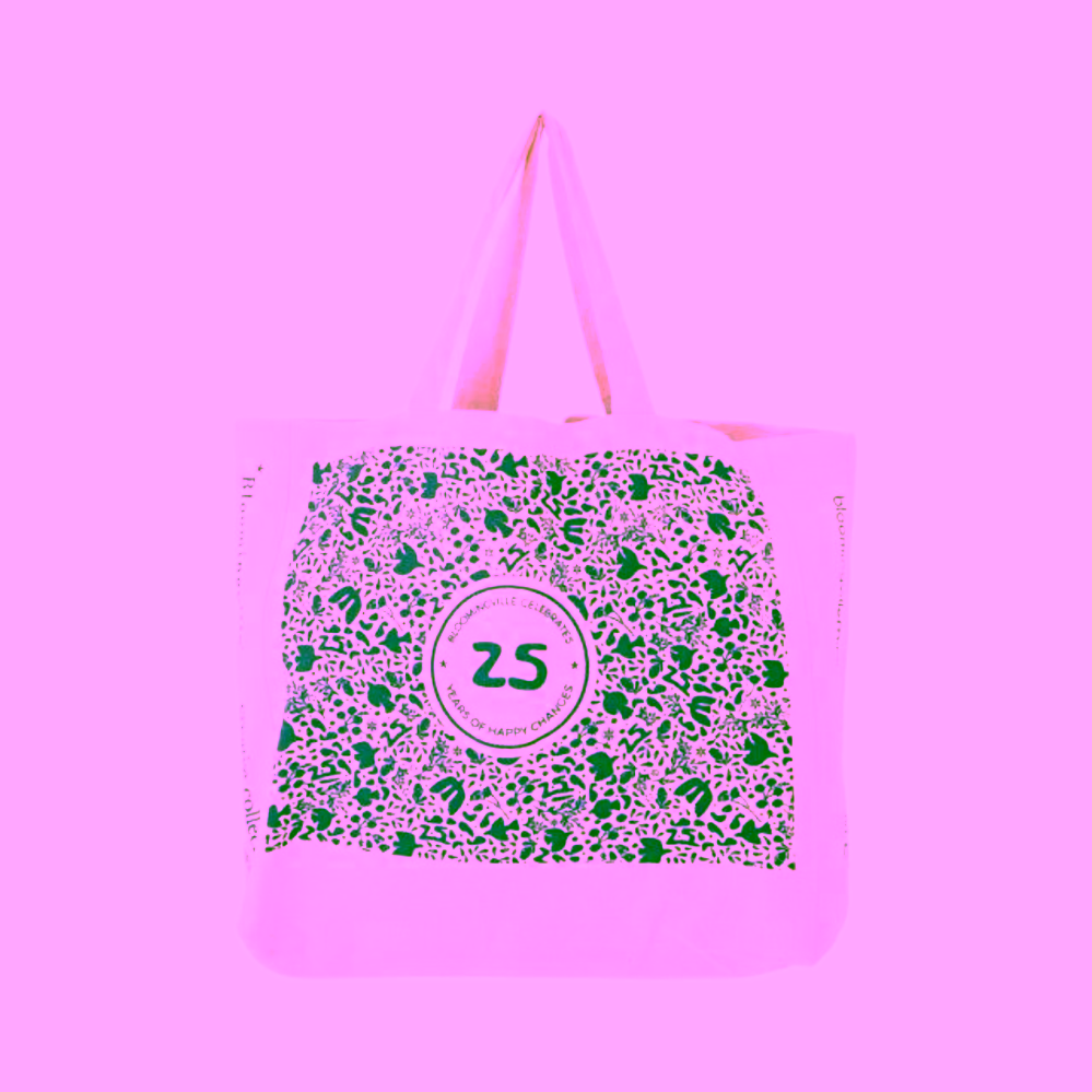 Bloomingville Anniversary vícebarevná bavlněná nákupní taška