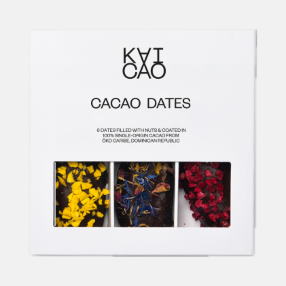 Kaicao 6 medjool datlí ve 100% čokoládě a plněných ořechy