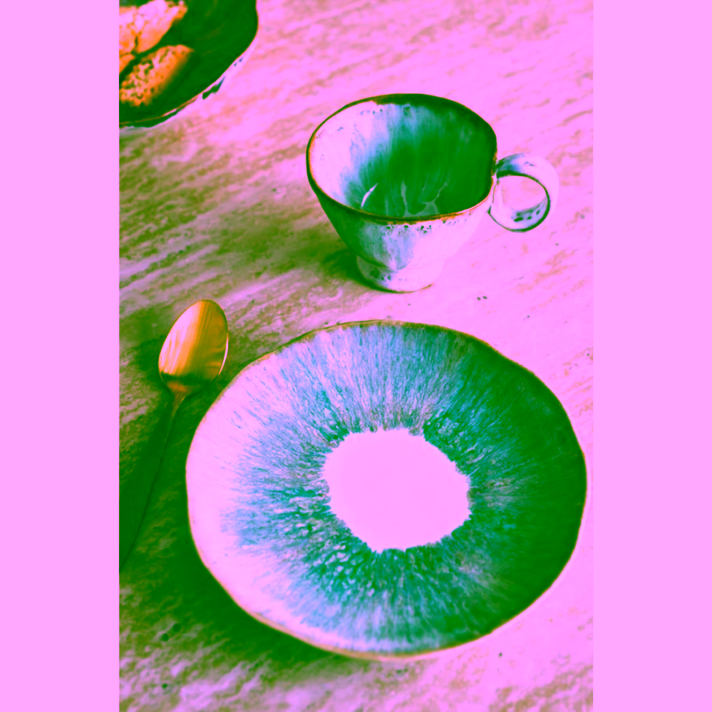 Bloomingville Imogen kameninový talíř zelený