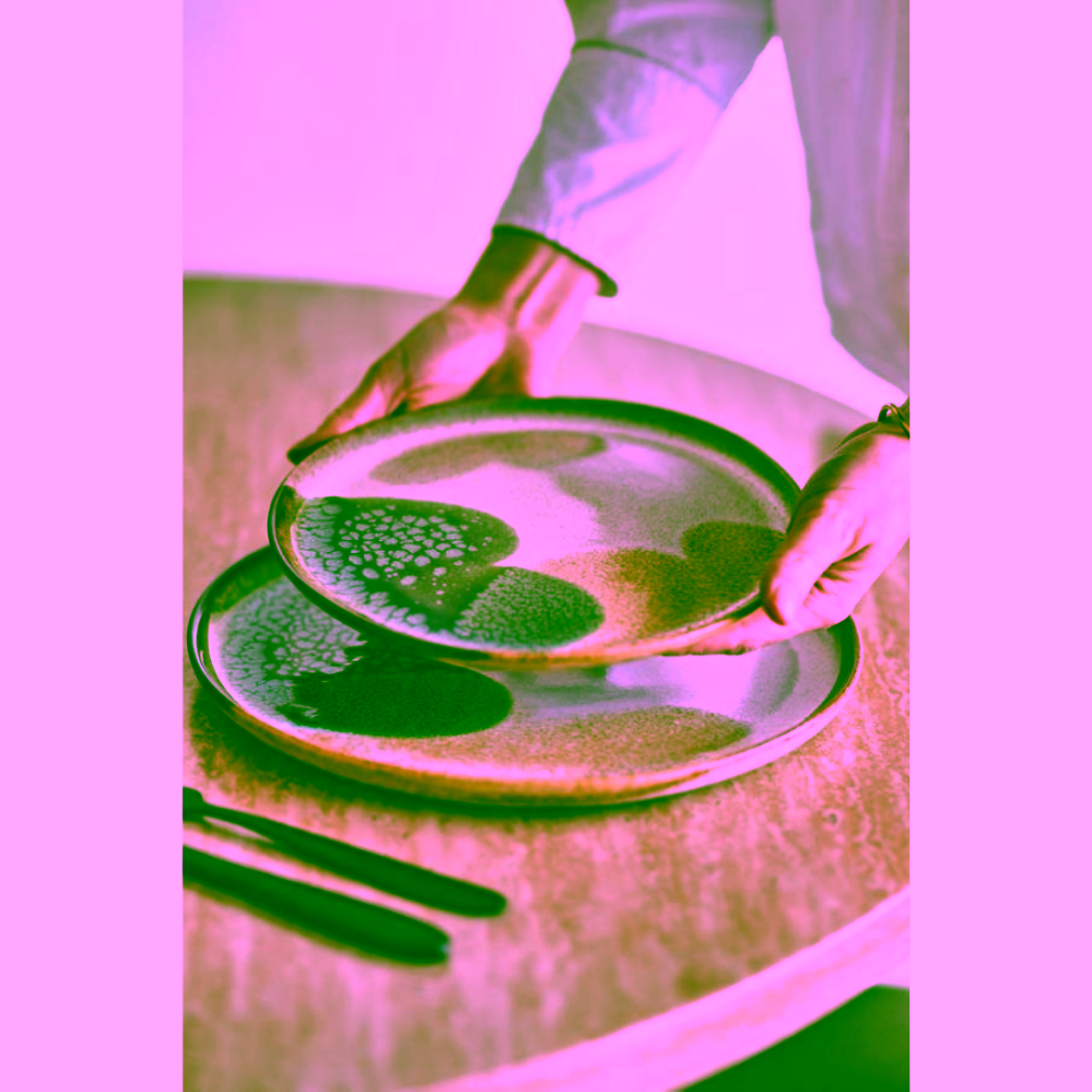 Bloomingville Jules kameninový talíř zelený