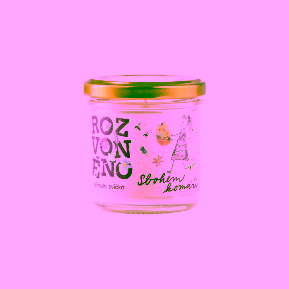 Rozvoněno Sbohem komáři vonná svíčka s BIO citronelou a levandulí 130 ml