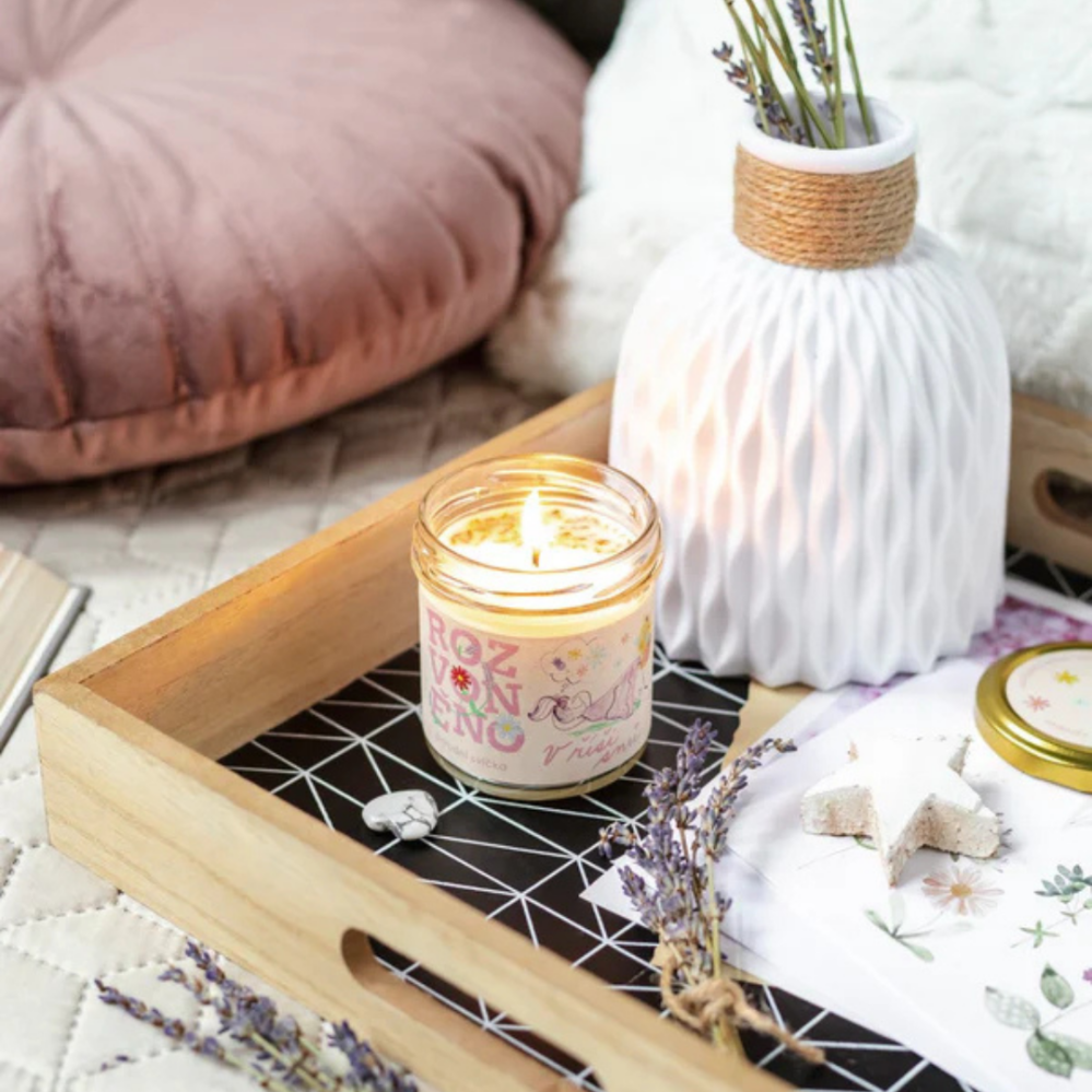 Rozvoněno V říši snů přírodní svíčka s levandulí 130 ml