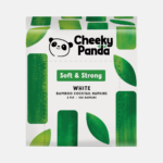 The Cheeky Panda Jednorázové bambusové koktejlové skládané ubrousky bílé 2 vrstvé