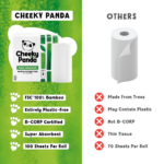 The Cheeky Panda Jednorázové bambusové kuchyňské utěrky bílé 2 vrstvé balení 2 ks