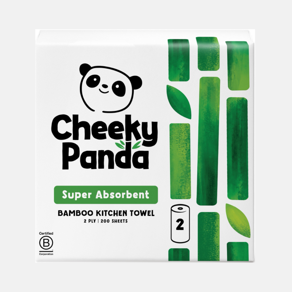 The Cheeky Panda Jednorázové bambusové kuchyňské utěrky bílé 2 vrstvé balení 2 ks