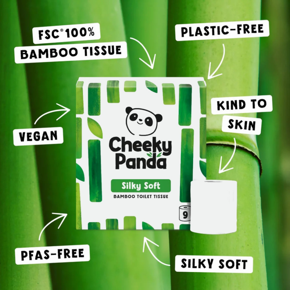 The Cheeky Panda Bambusový toaletní papír bílý 3 vrstvý balení 9 rolí