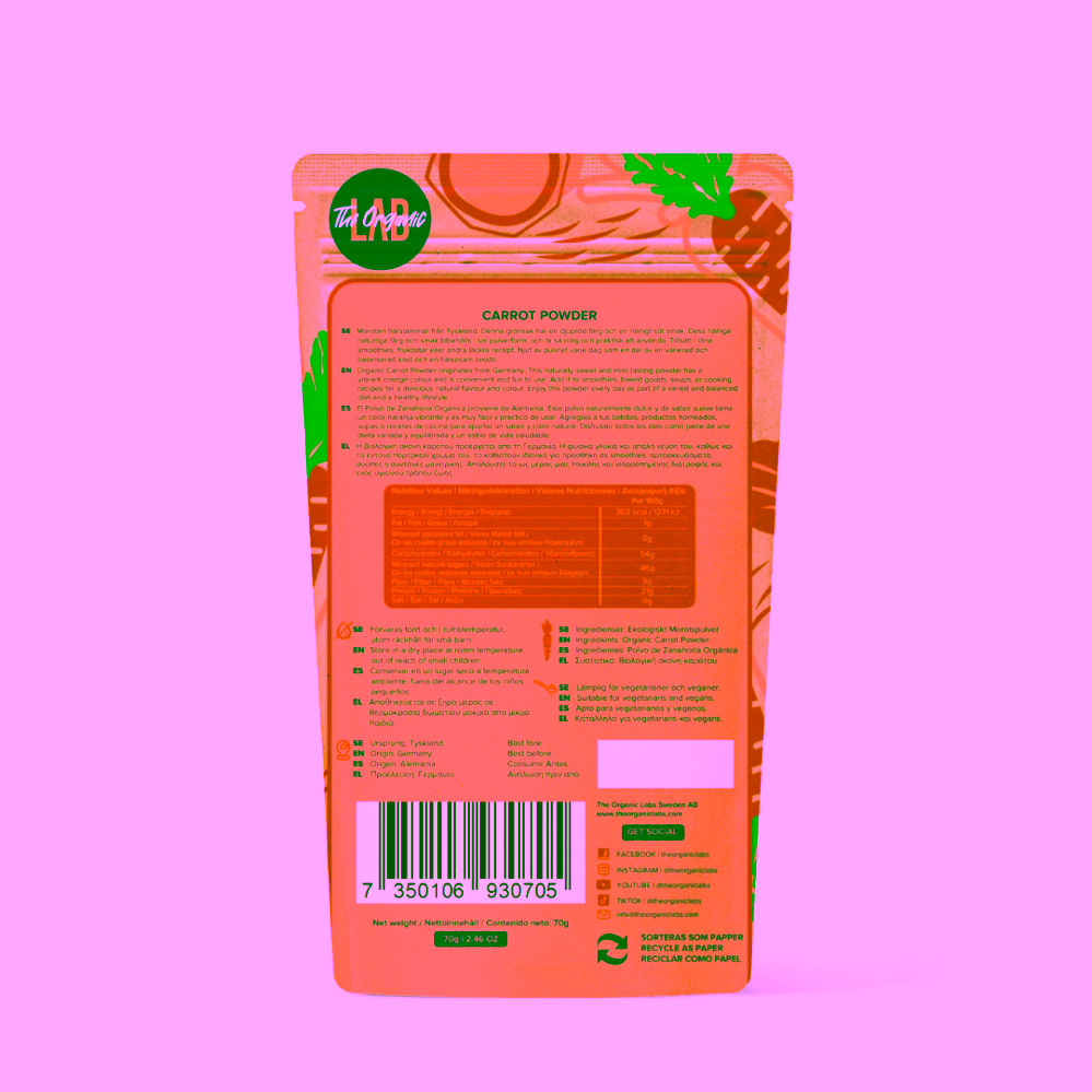 Organic Labs Organic Carrot Powder organická mrkev