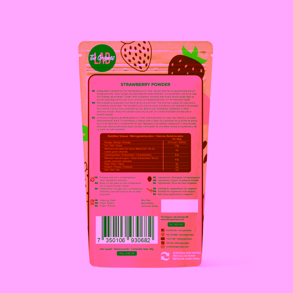Organic Labs Organic Strawberry Powder organická jahoda