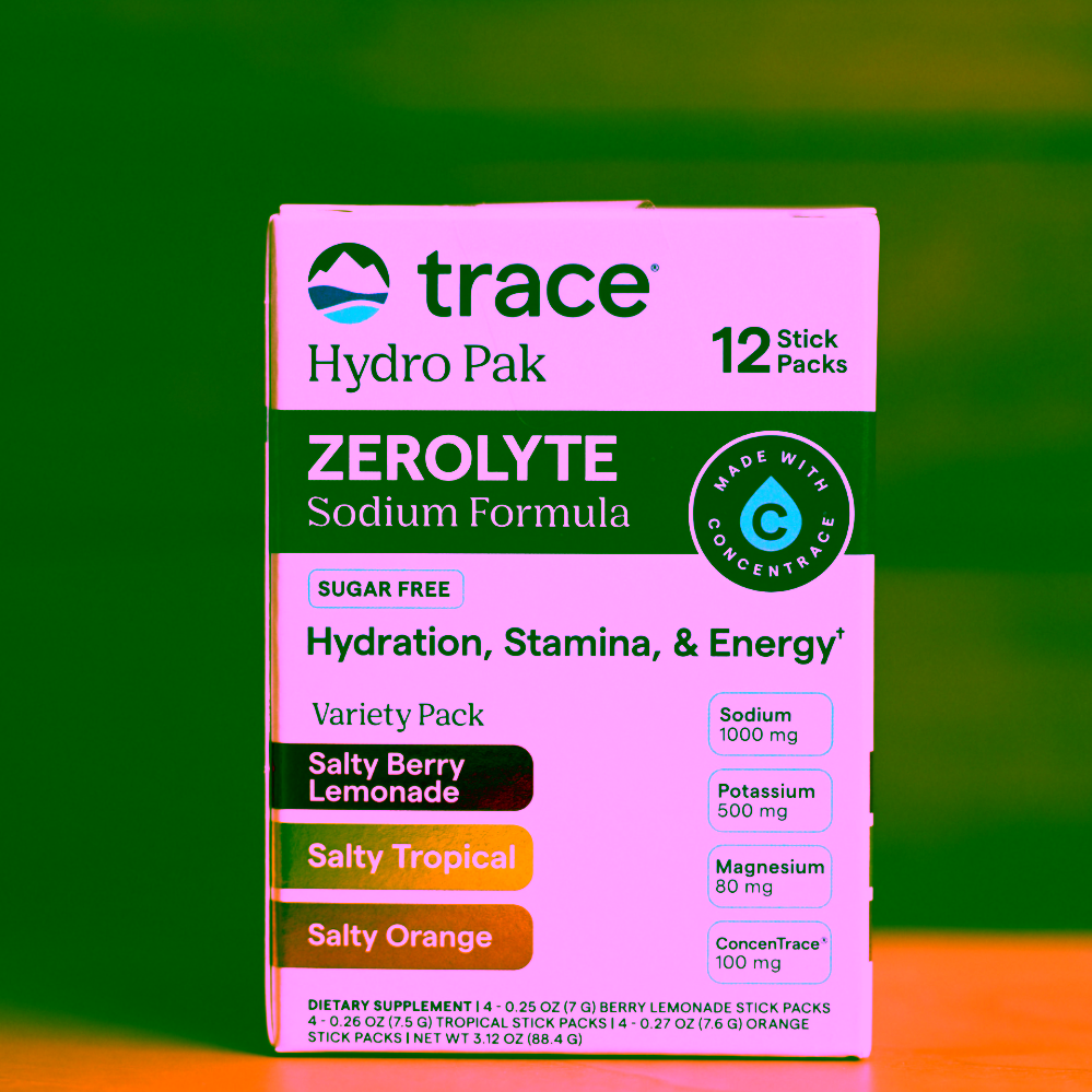 Trace Minerals Zerolyte elektrolyty Variety pack Tropical Lesní plody Pomeranč
