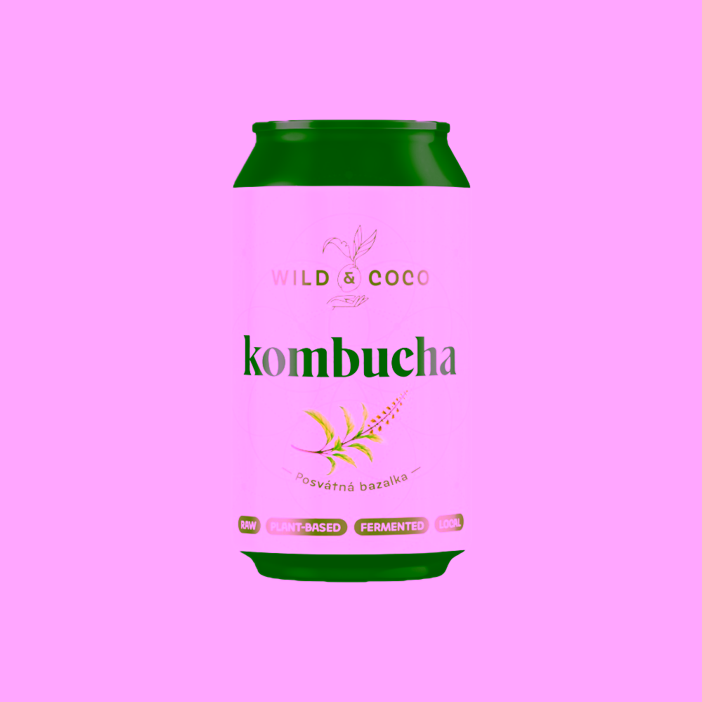 Wild & Coco Kombucha Posvátná bazalka