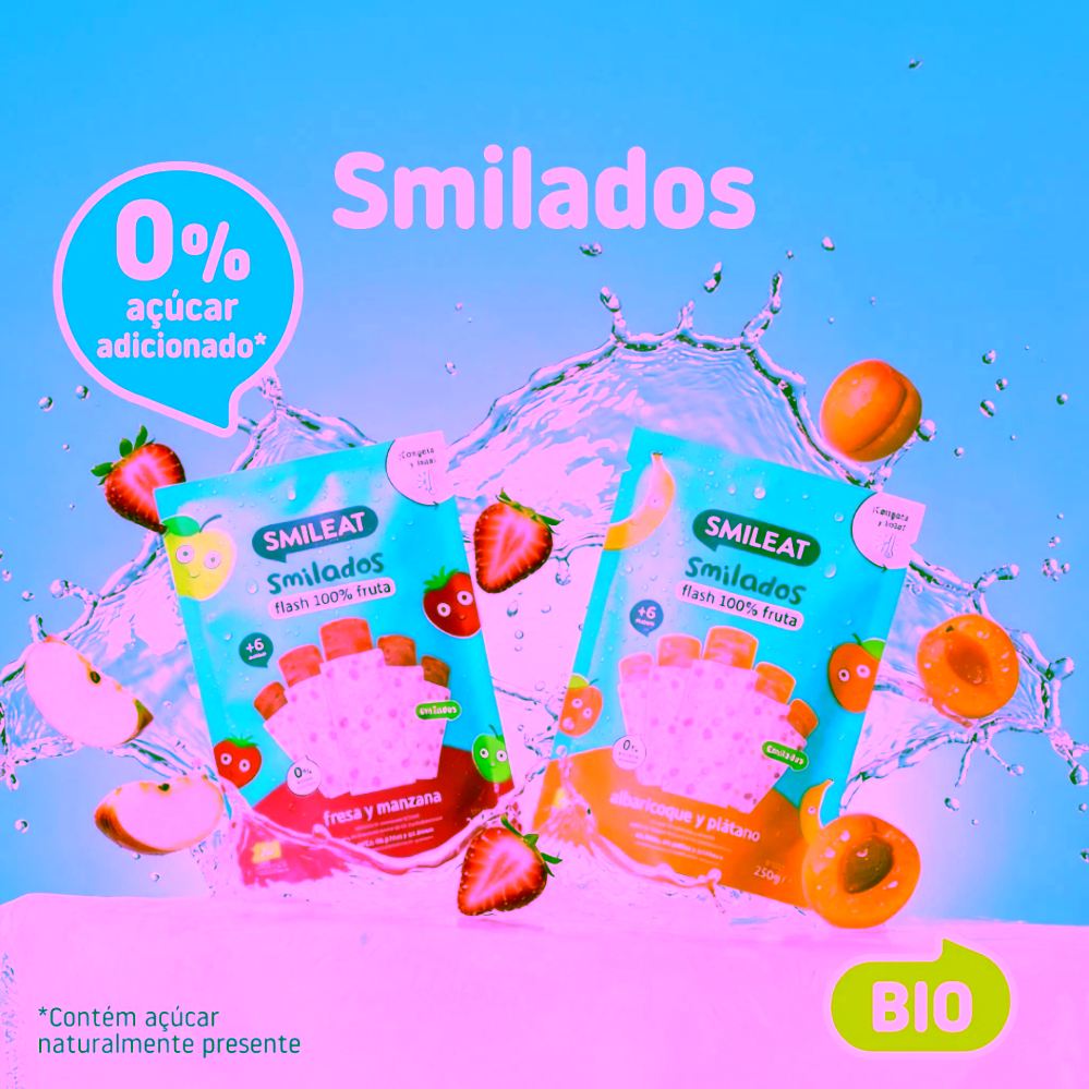 Smileat BIO 100% ovocné zmrzlinky k zamražení meruňka & banán