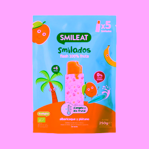 Smileat BIO 100% ovocné zmrzlinky k zamražení meruňka & banán