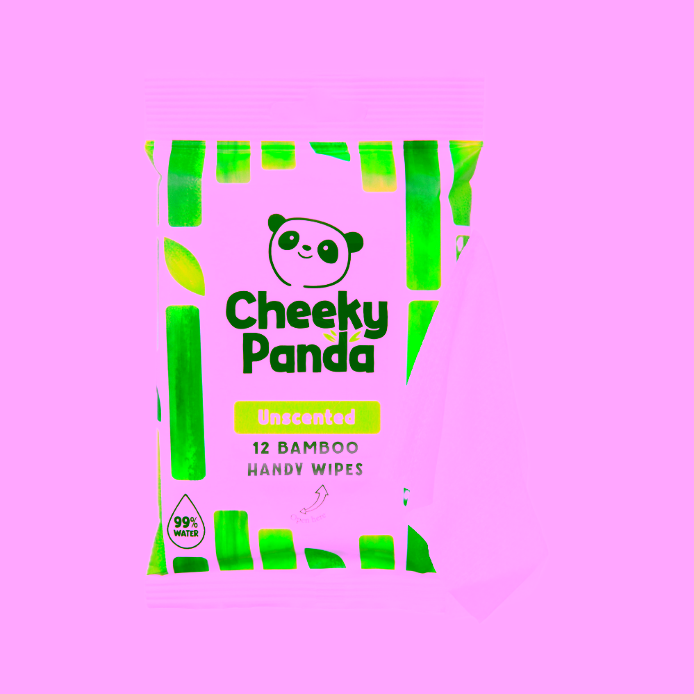 The Cheeky Panda Bambusové vlhčené ubrousky na ruce bez vůně cestovní 12 ks