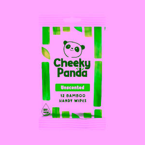 The Cheeky Panda Bambusové vlhčené ubrousky na ruce bez vůně cestovní 12 ks
