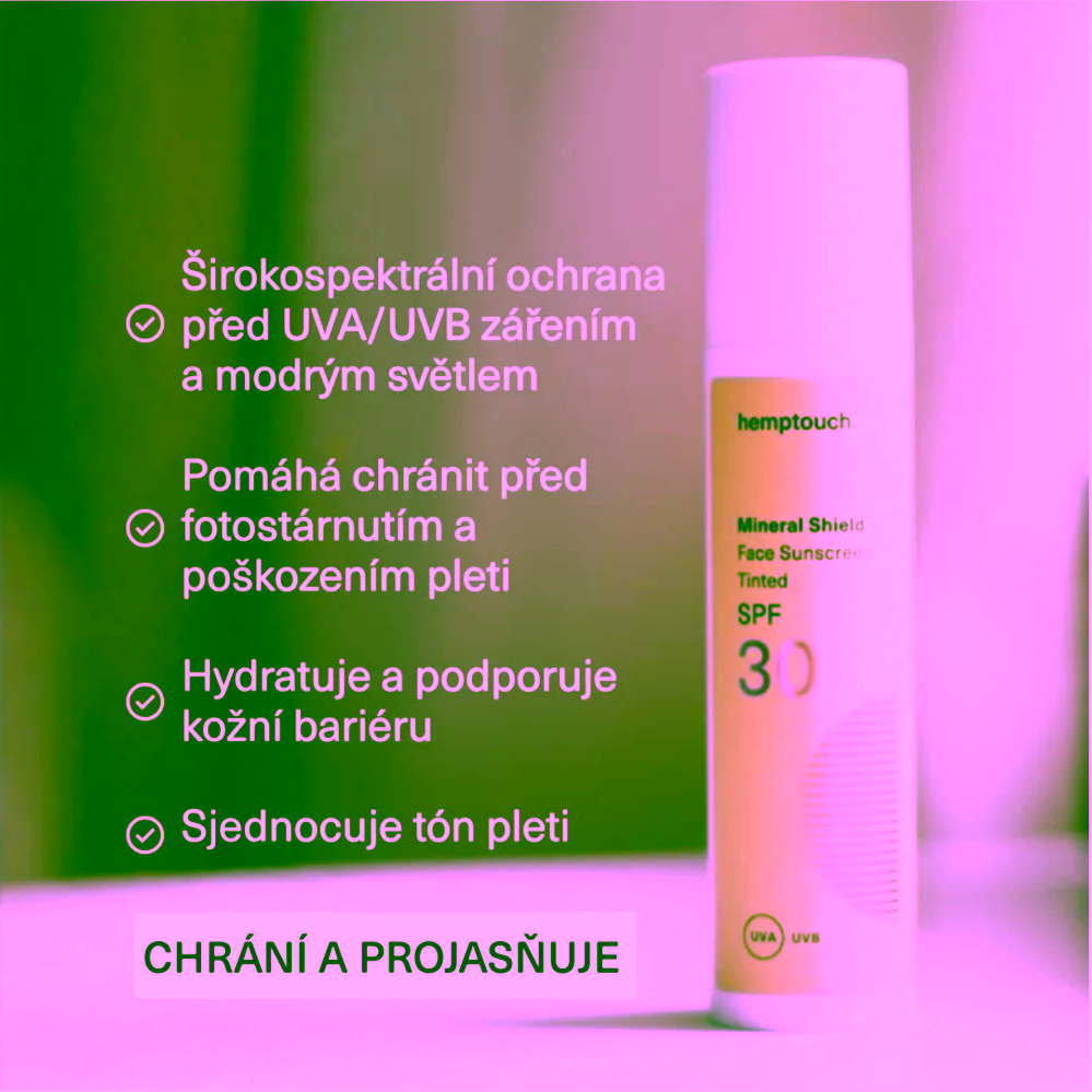 Hemptouch Minerální tónovaný opalovací krém na obličej Mineral Shield SPF 30
