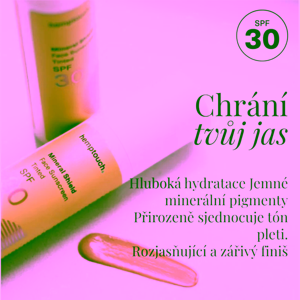 Hemptouch Minerální tónovaný opalovací krém na obličej Mineral Shield SPF 30
